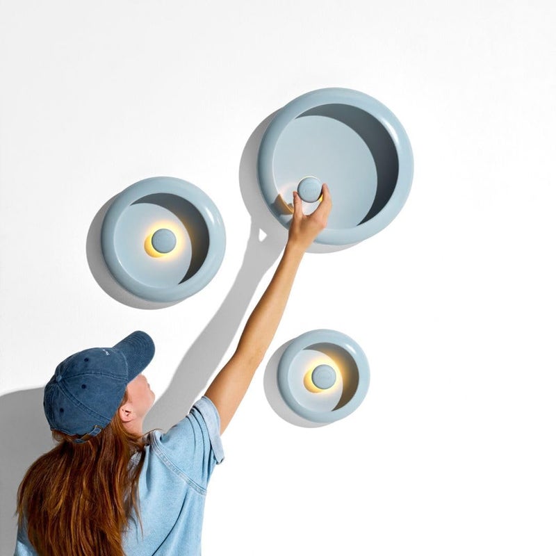 وعاء فاتبوي أولوها مع مصباح، مصباح متعدد الوظائف، ضوء LED قابل لإعادة الشحن، 8 ساعات من وقت تشغيل البطارية (22.5 × 6.1 سم) صغير، أزرق داكن